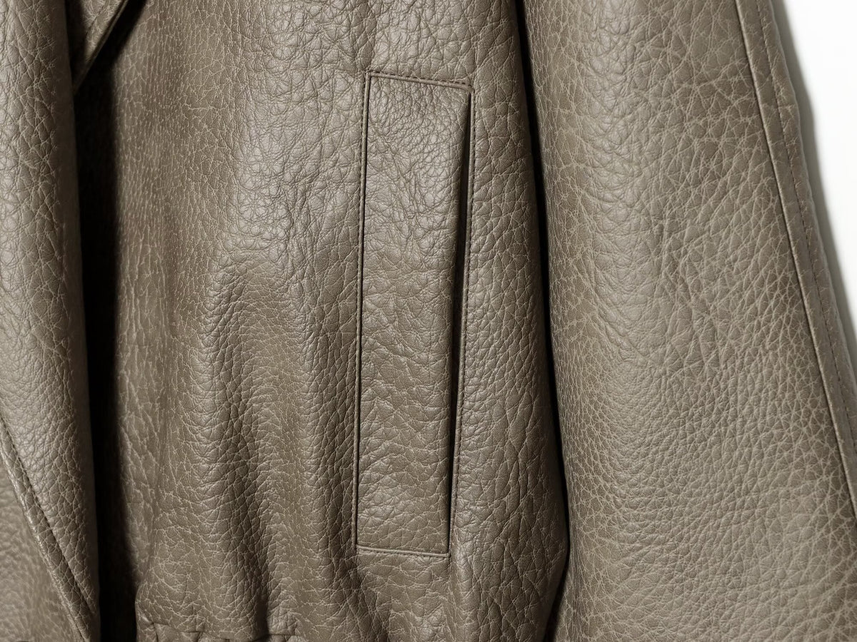 Women's leather effect casual jacket Coat