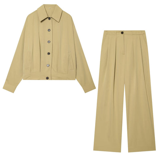 suit Women's 2 pieces balloon style lapel jacket+Pants