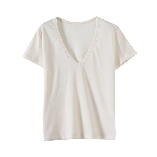 Women's Summer Fashion Casual V-neck Short sleeved T-shirt