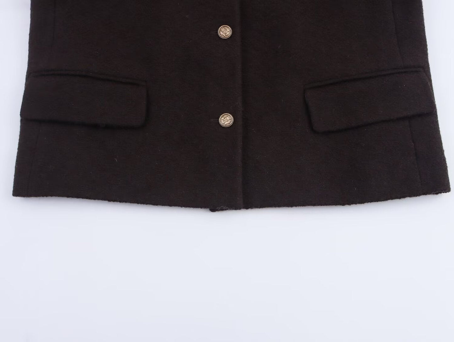 Women's autumn fashion short O Neck Button-up woolen coat