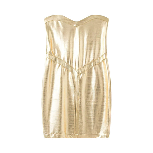Women's slim backless strapless mini dress