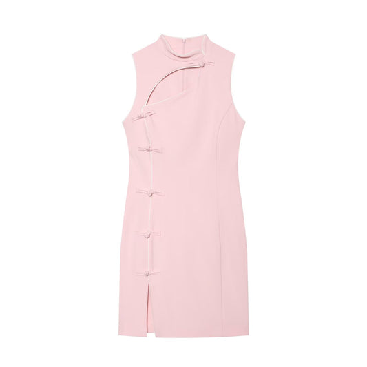 Women's rope knot buckle decoration mini dress