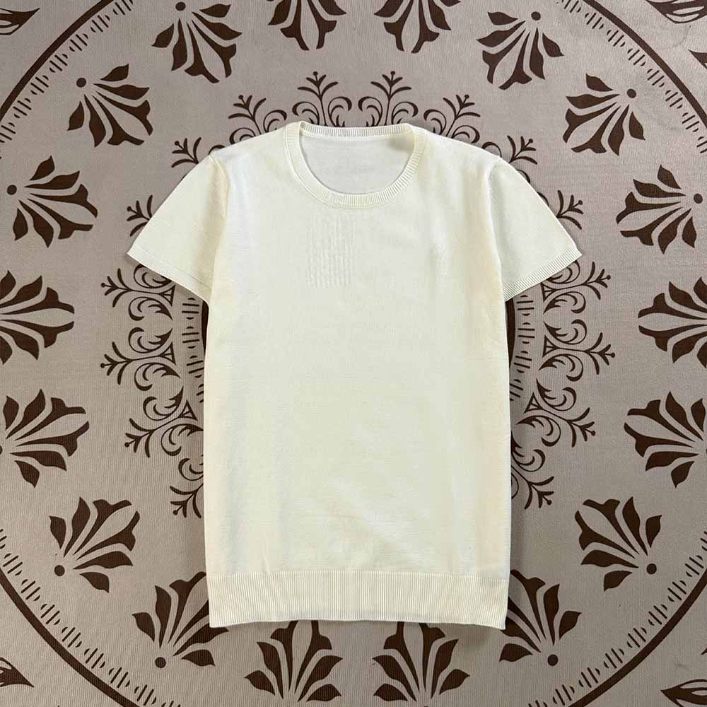 2026 women's new casual Joker O-neck knitted short-sleeved T-shirt