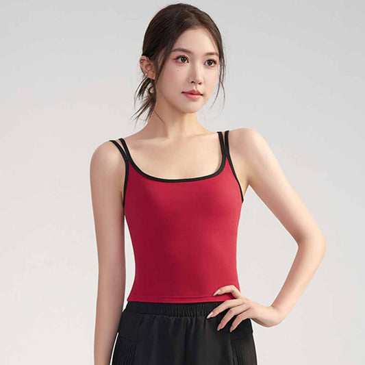 Women's new U-neck integrated shock-proof running underwear sports vest
