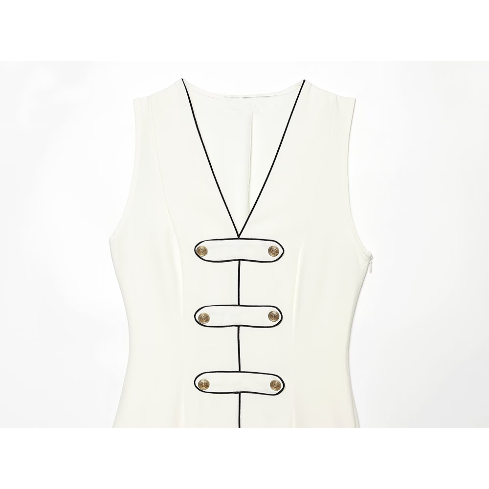 Women's Rope knot buckle decoration MIDI dress