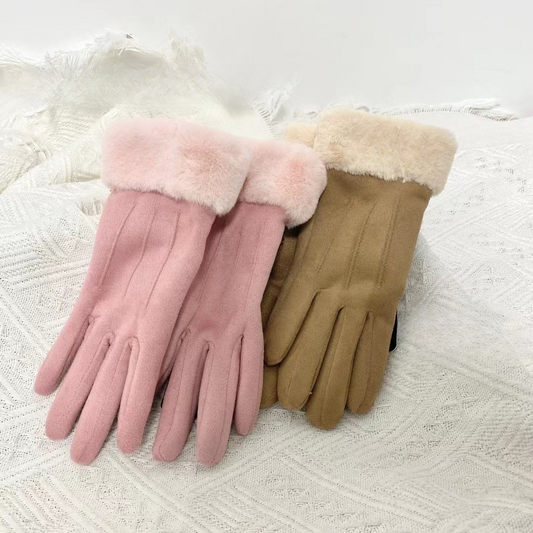 Women's new suede touch-screen gloves