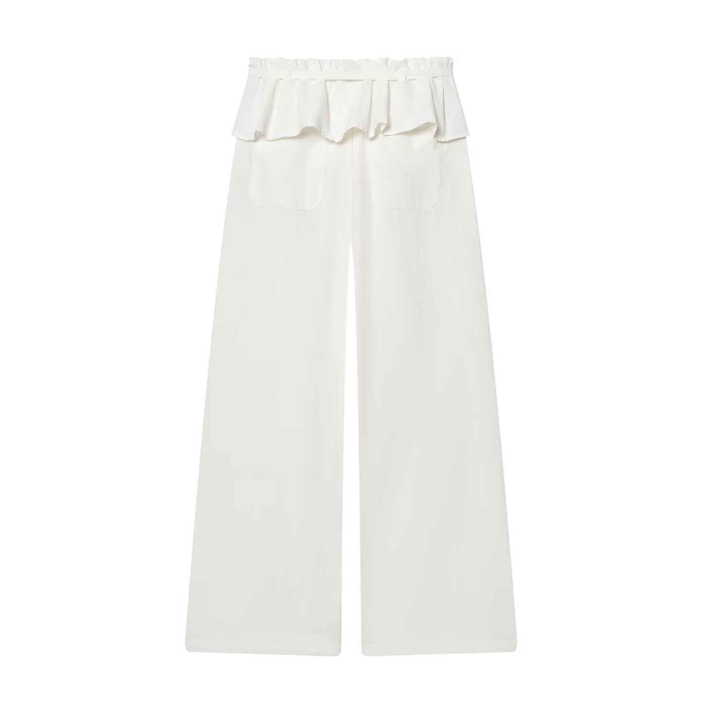 Women's layered waist design casual nylon pants
