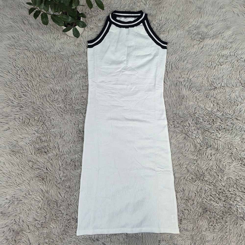 Women's new neck-hanging knitted hip-wrapped dress