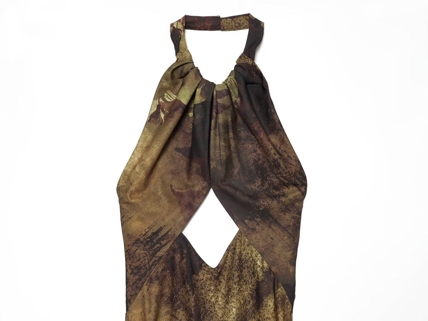 Women's printed halter neck dress