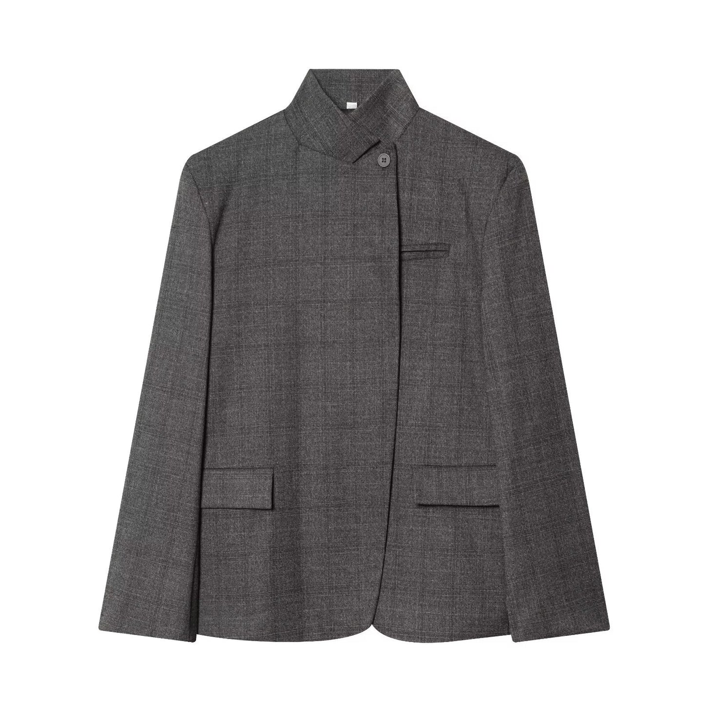 Women's casual stand collar wool blend Blazer Coat