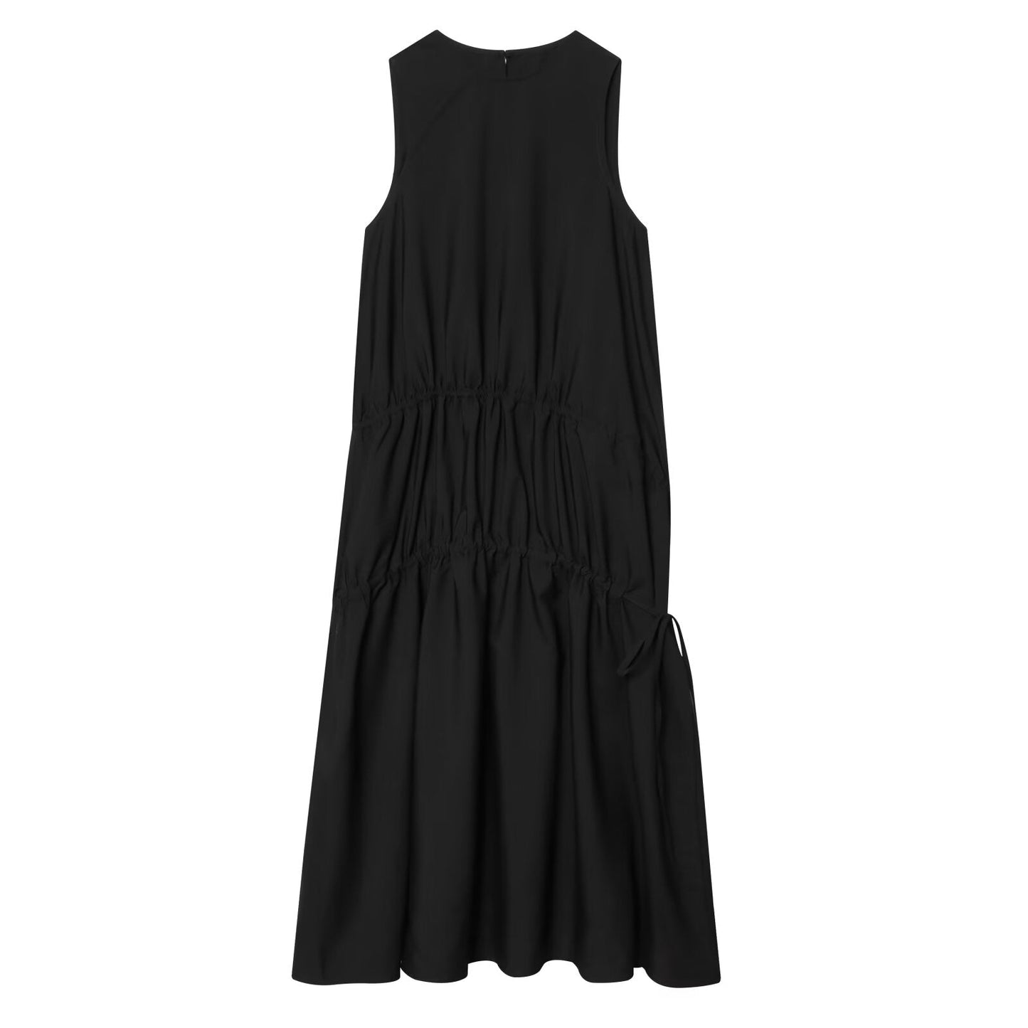 Women's bow decoration sleeveless MIDI dress