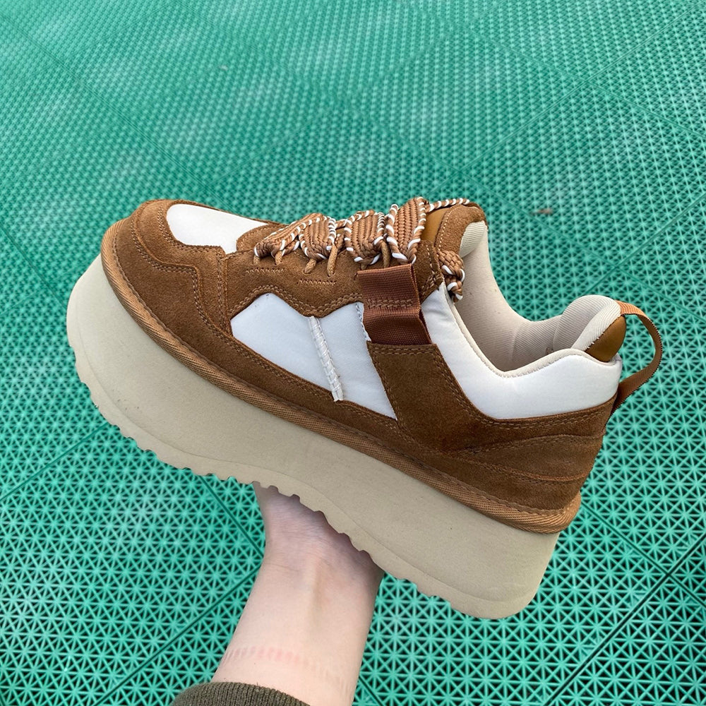 Women's new casual platform-raised lace-up shoes