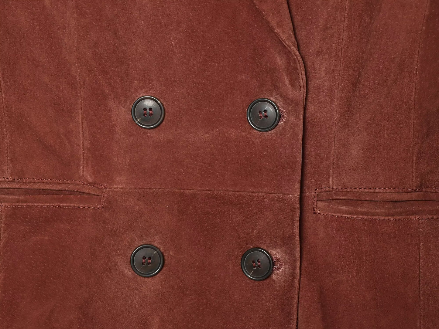 Women's slim double breasted suede Blazer Coat