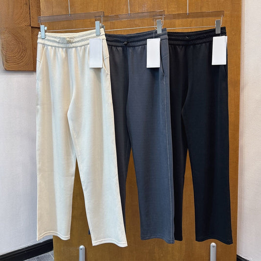 LU 2026 new elastic waist drawstring drape straight pants