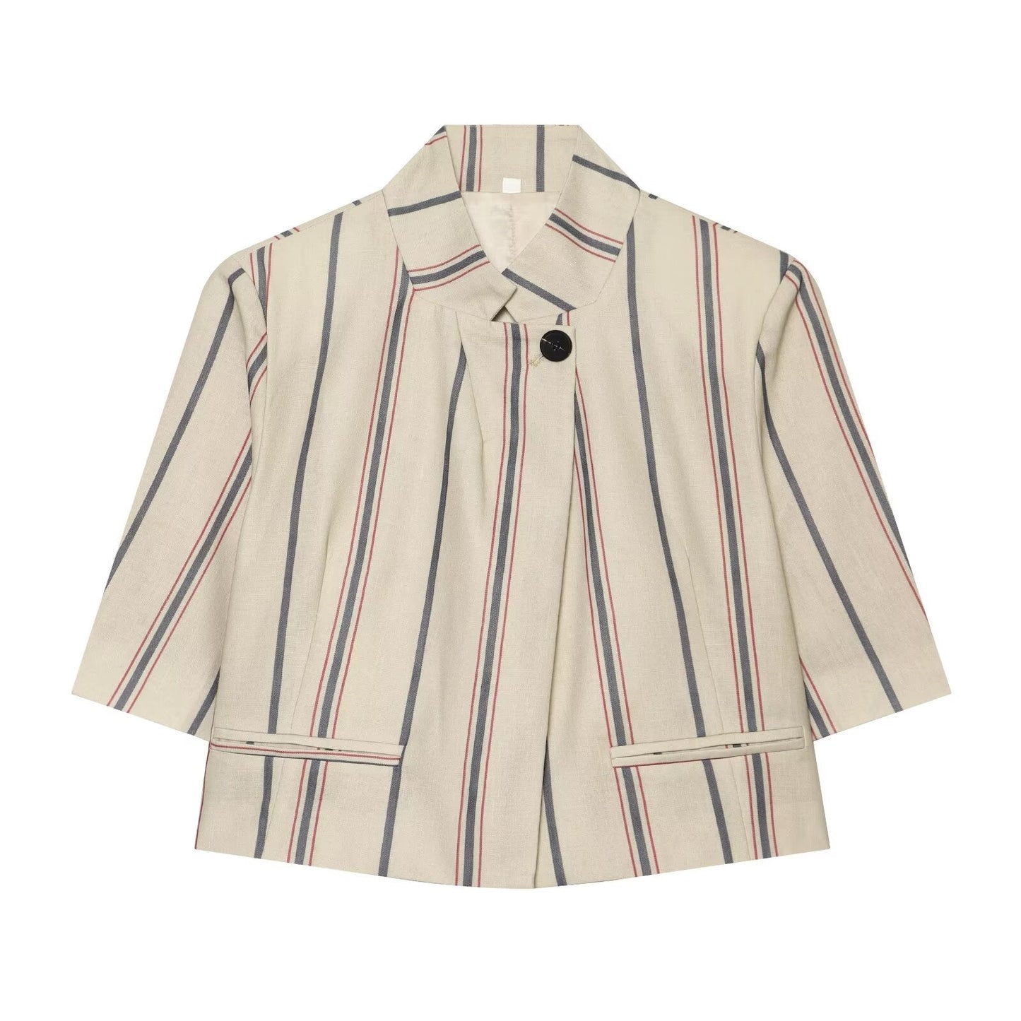 suit Women's 2 pieces short striped Blazer Coat +Pants