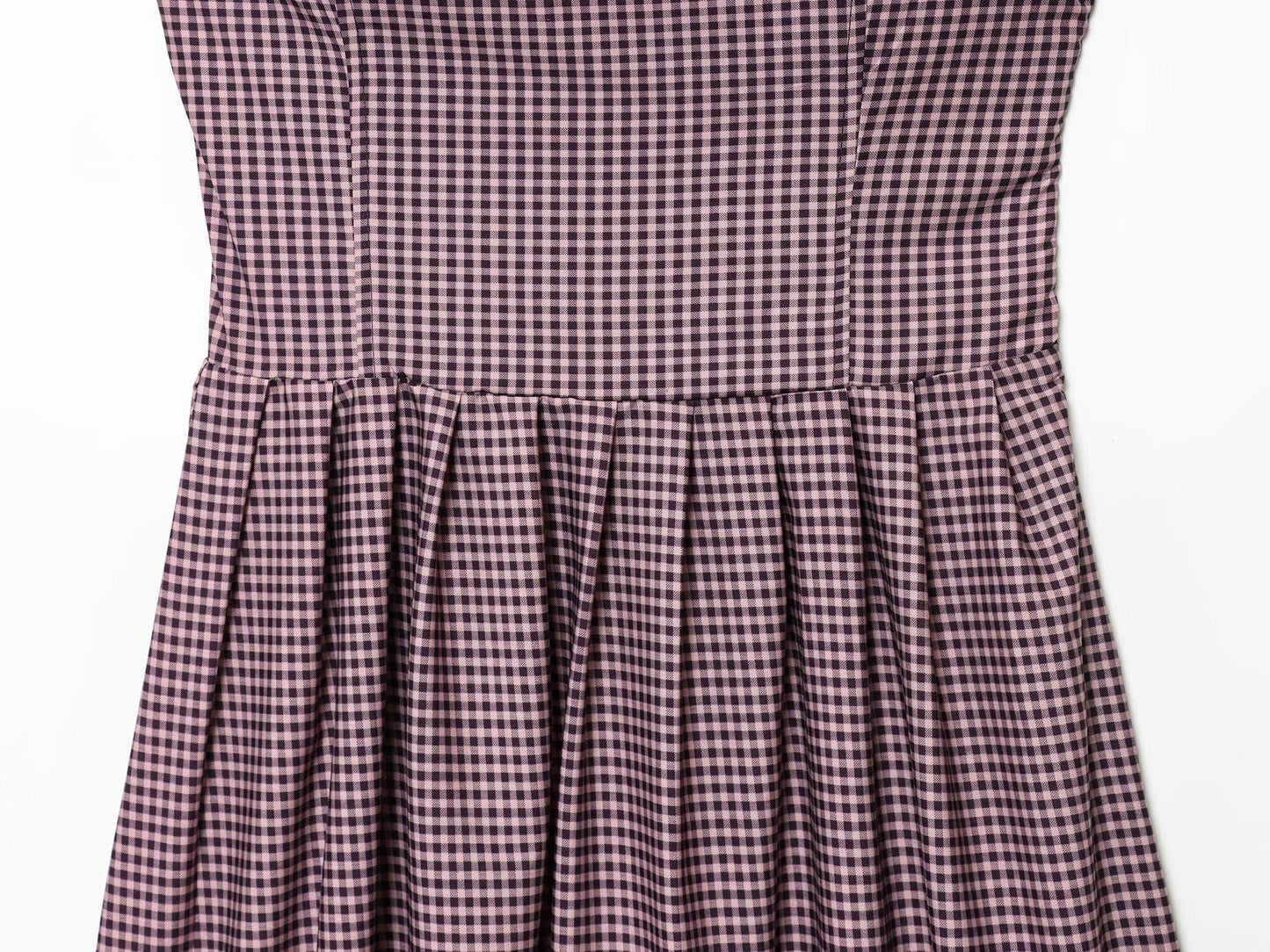 Women's new fashion pleated decorative plaid strapless MIDI dress