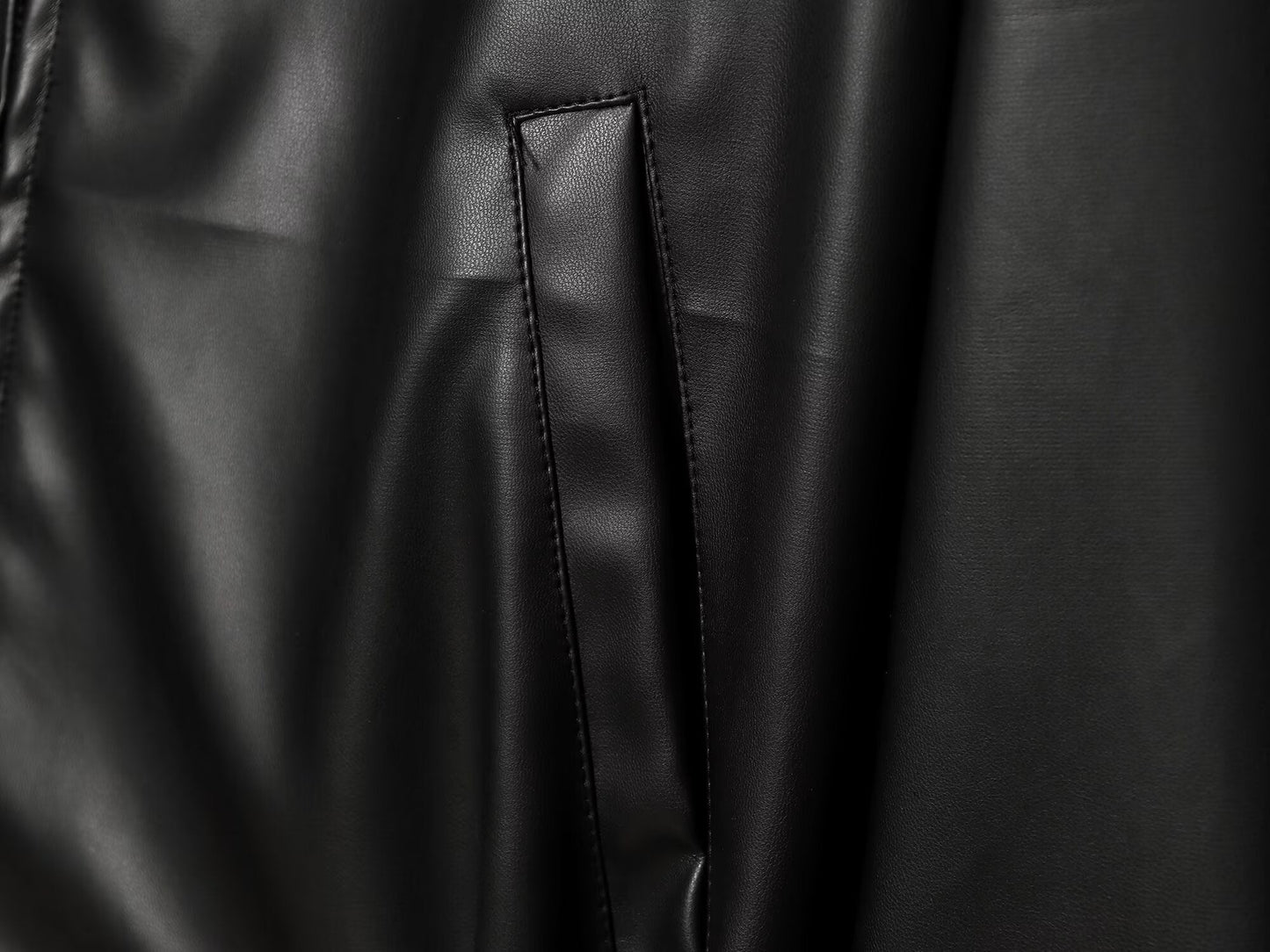 Women's casual lapel imitation leather jacket Coat