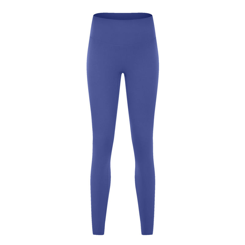 Yoga Women's New High-waist Hip-lifting Yoga Pants with No Embarrassing Lines, Nine-point Nude Yoga Pants for Women's Elastic Fitness Exercise.